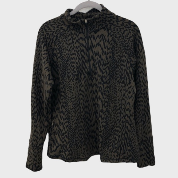 LUCY tiger print 1/4 zip pullover - Picture 1 of 7